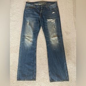 American Eagle 33x34 frayed classic bootcut jeans